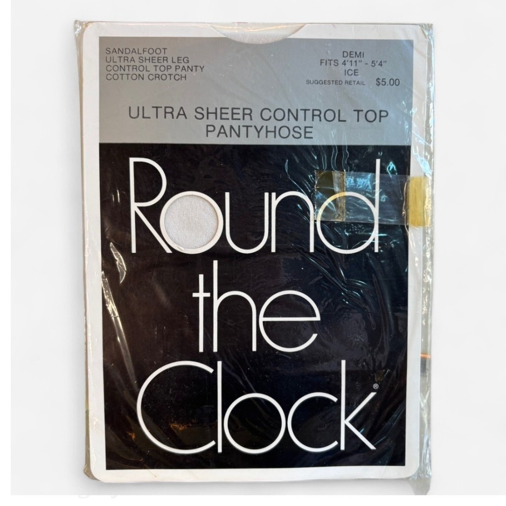 Vintage Round The Clock Ultra‎ Sheer Control Top Pantyhose Demi Ice